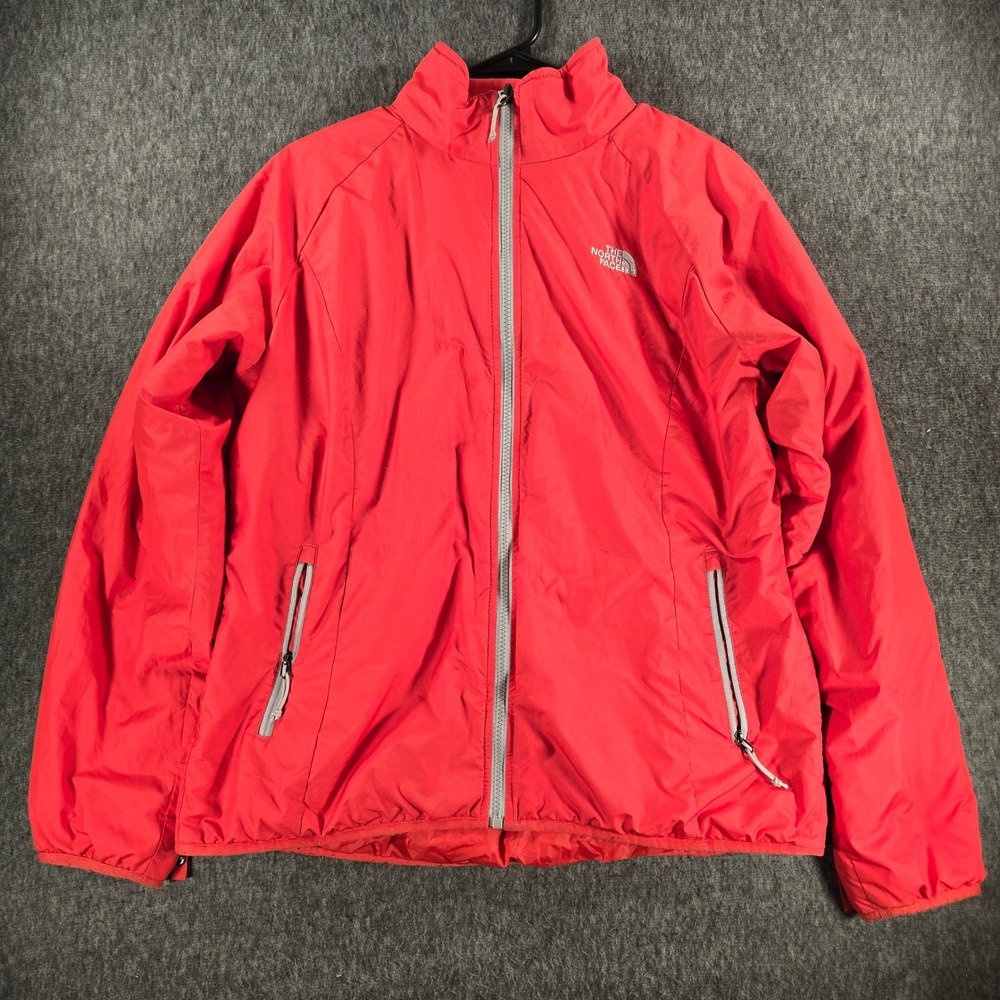 The‎ North Face Full Zip Lightweight Windbreaker Jacket Women Large Red Logo